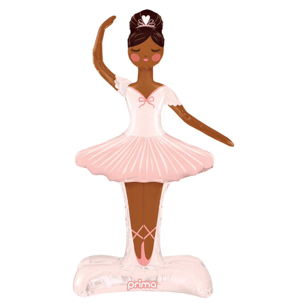 Ballerina Standing Foil Balloon - Dark Skin (49 Inch)
