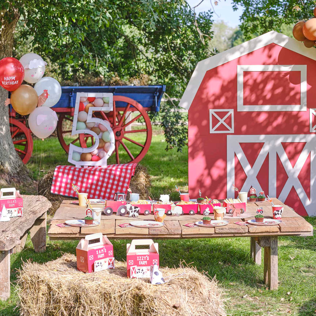 Barn Shaped Farm Animal Party Napkins x 16