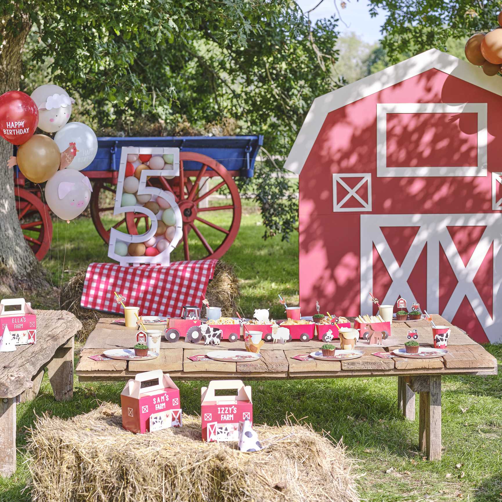 Barn Shaped Farm Animal Party Napkins x 16