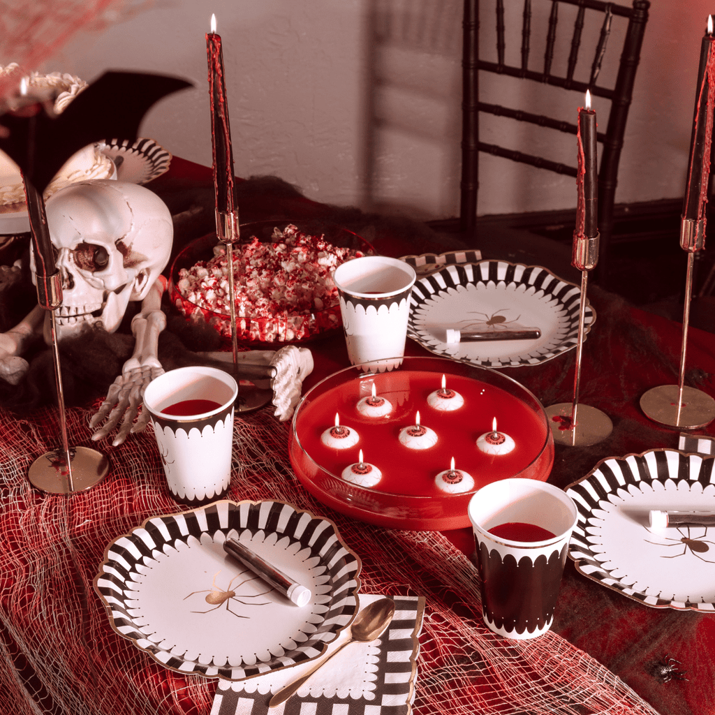 Beige & Black Ruffled Paper Napkins x 12