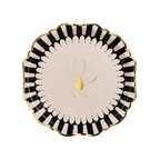 Beige & Black Scalloped Spider Paper Plates x 6
