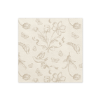 Beige Floral Paper Napkins x 12