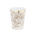 Beige & Gold Floral Paper Cups x 6
