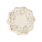 Beige & Gold Floral Small Paper Plates x 6