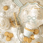 Beige & Gold Floral Small Paper Plates x 6