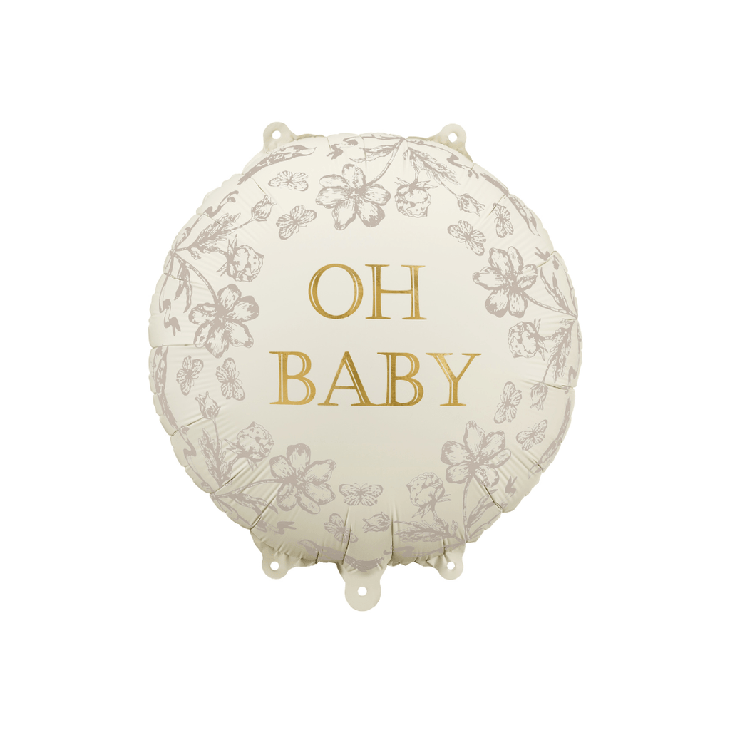 Beige & Gold Oh Baby Foil Balloon