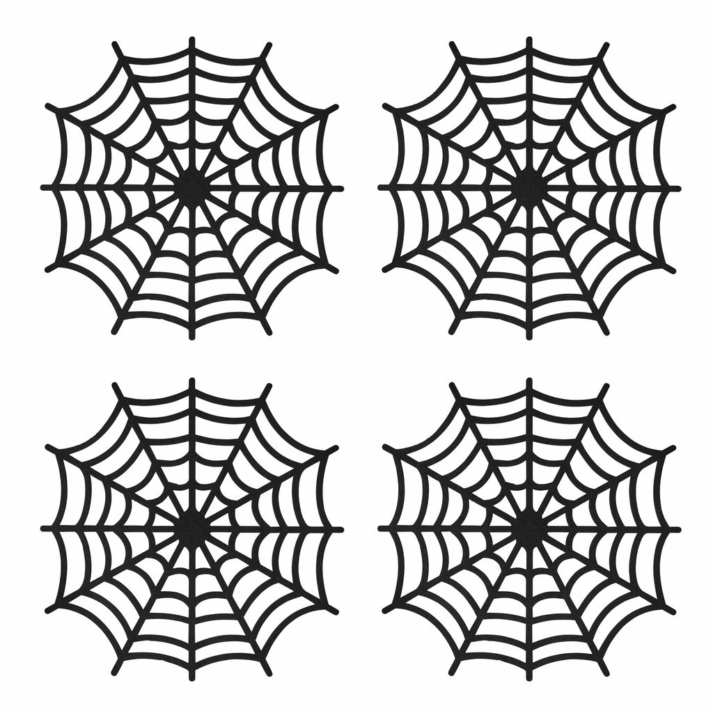 Black Spider Web Felt Placemats x 4