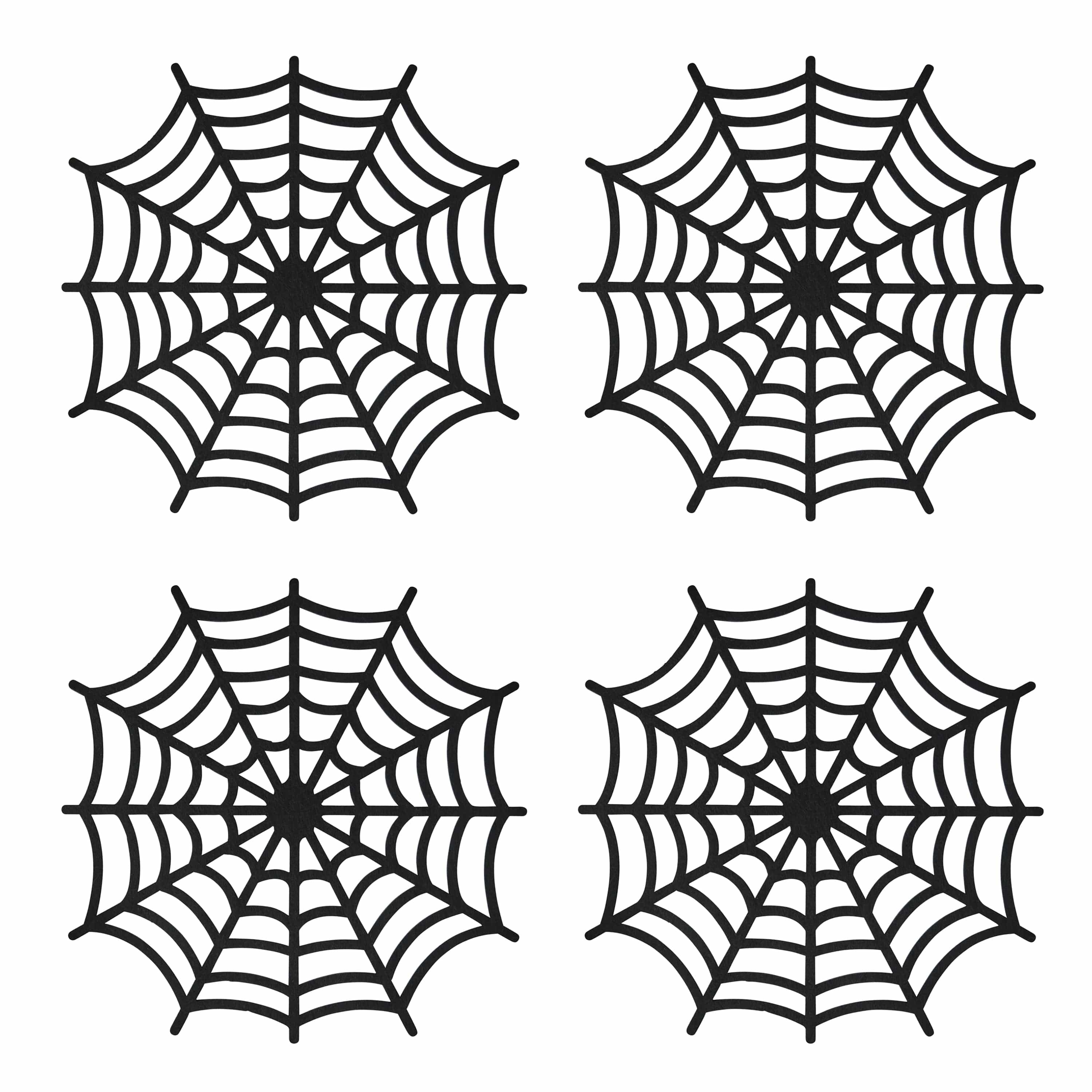 Black Spider Web Felt Placemats x 4