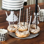 Black & White Monochrome Tall Skinny Candles x 12