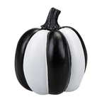 Black & White Stripe Pumpkin Decoration - Round