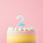 Blue Ombre Number 2 Cake Candle
