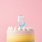 Blue Ombre Number 5 Cake Candle