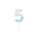 Blue Ombre Number 5 Cake Candle