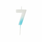 Blue Ombre Number 7 Cake Candle