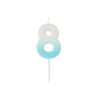 Blue Ombre Number 8 Cake Candle