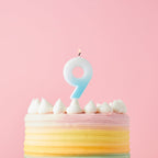 Blue Ombre Number 9 Cake Candle