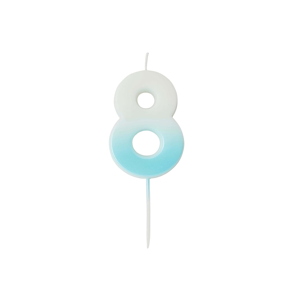 Blue Ombre Number Cake Candles (0-9) - Birthday Cake Candles Birthday Candles Blue Ombre Number Cake Candles (0-9) 8