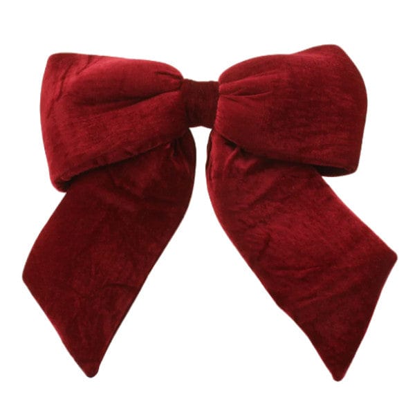 Burgundy Velvet Bow Hanging Decoration (48cm)