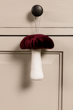 Burgundy Velvet Hanging Mushroom (12cm)