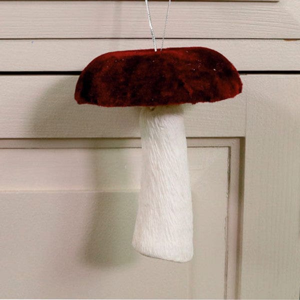 Burgundy Velvet Hanging Mushroom (12cm)