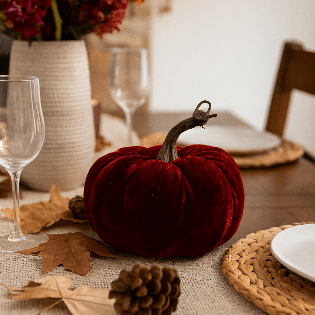 Burgundy Velvet Pumpkin (14cm)