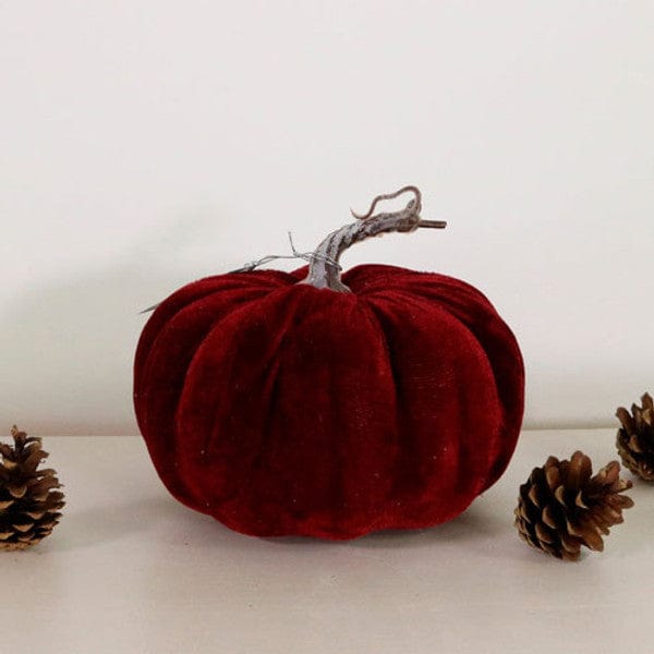 Burgundy Velvet Pumpkin (20cm)