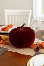 Burgundy Velvet Pumpkin (20cm)
