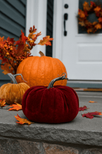 Burgundy Velvet Pumpkin (20cm)