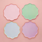Colourful Edge Scallop Party Plates x 8