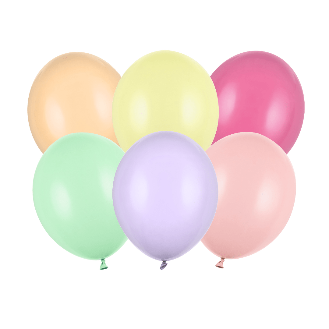Colourful Light Pastel Latex Balloons x 10