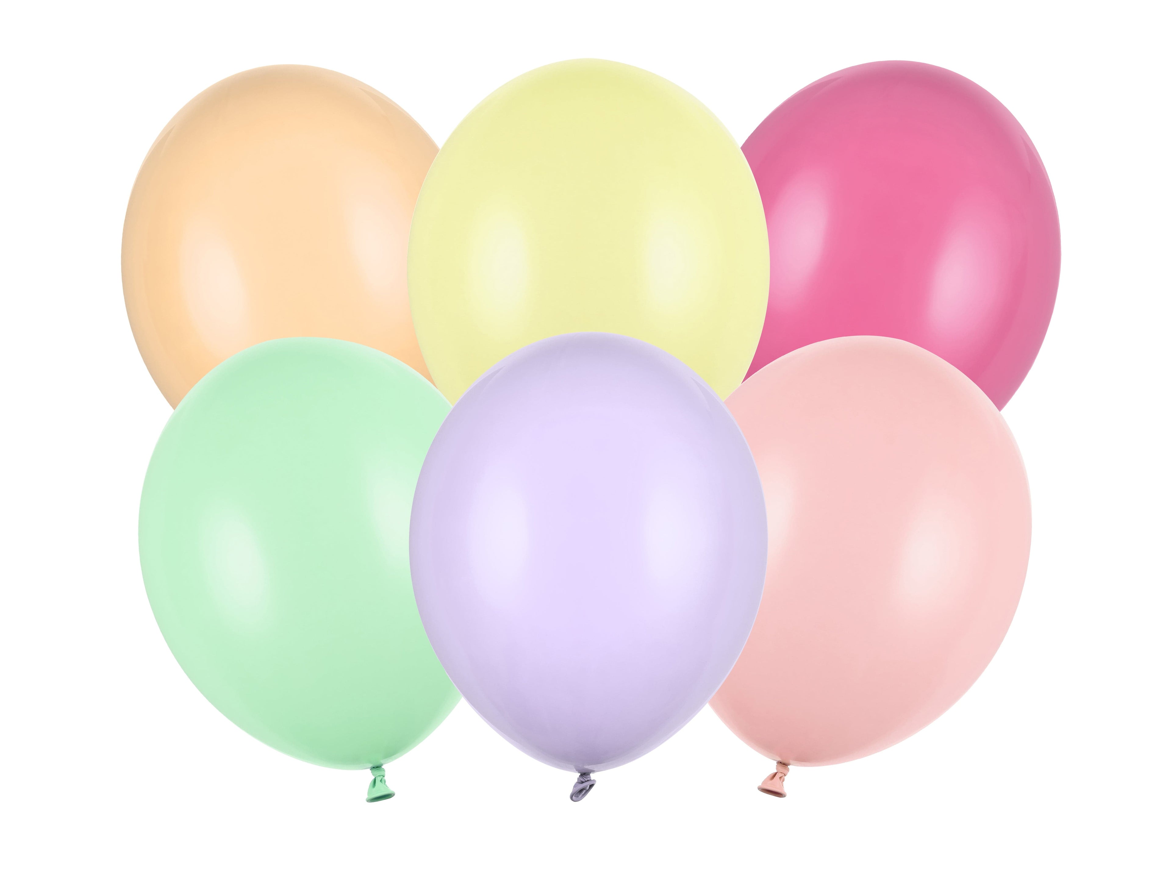 Colourful Light Pastel Latex Balloons x 10