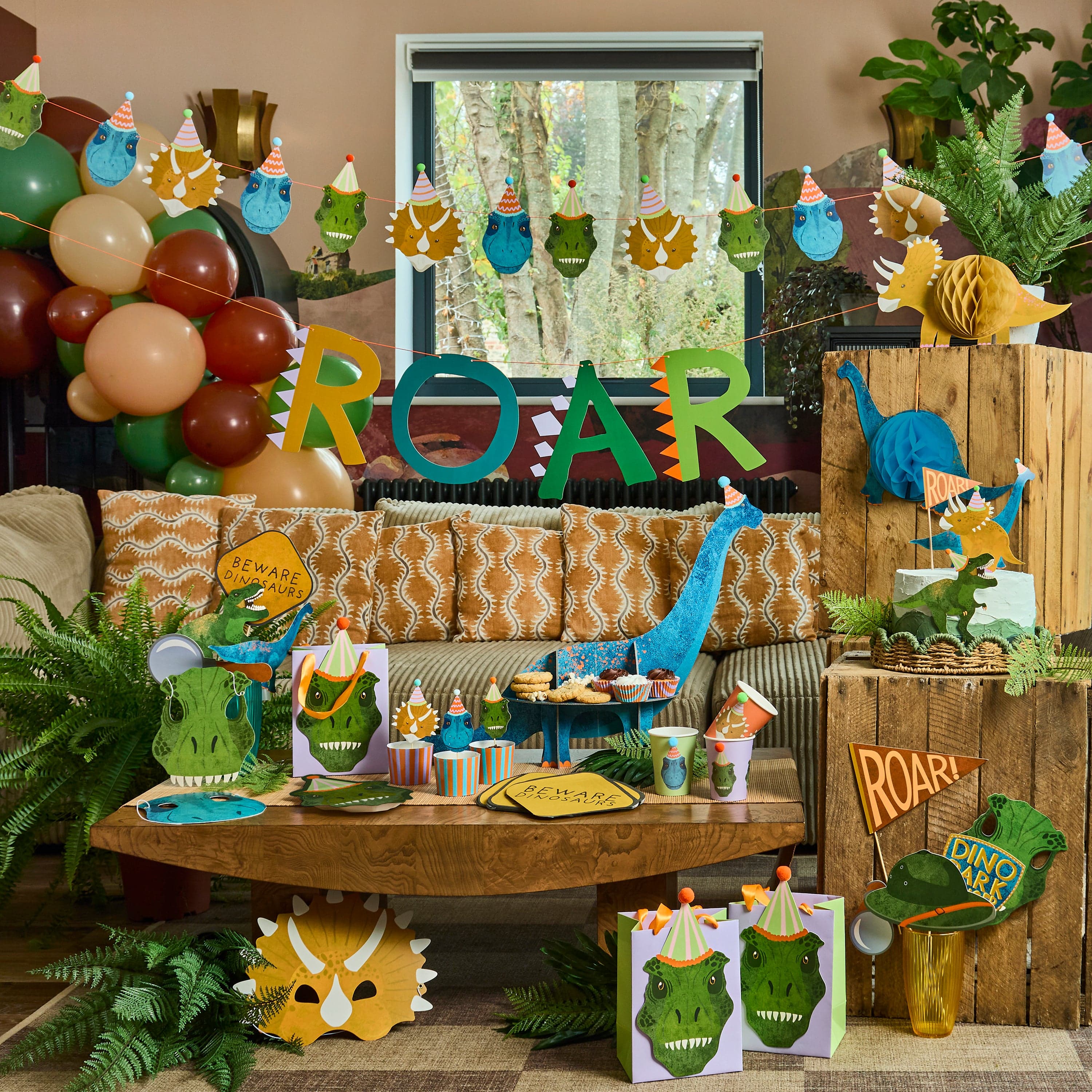 Dinosaur Party Photo Props - Pack of 10
