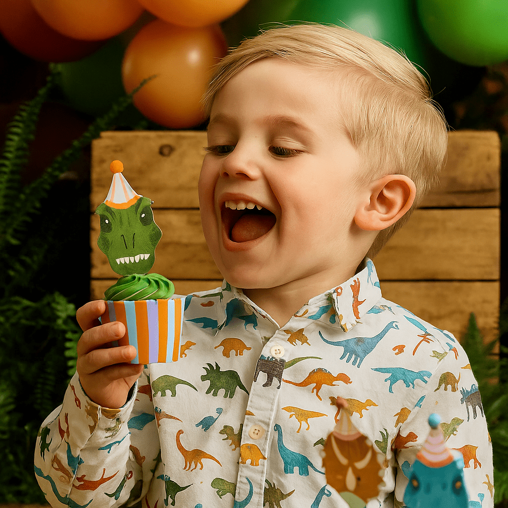 Dinosaur Food Picks & Cups Set - Pack of 12