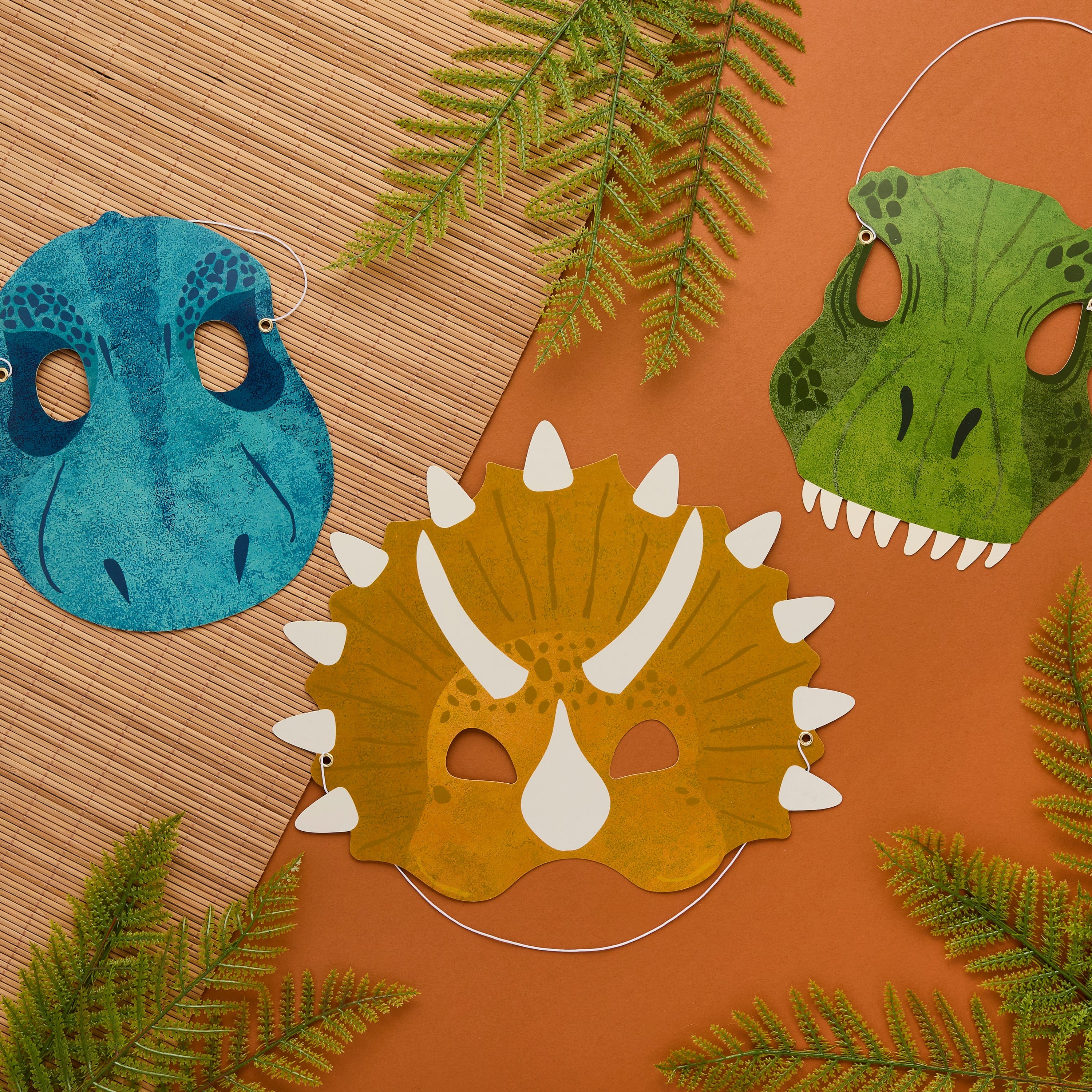 Dinosaur Party Masks - Pack of 6