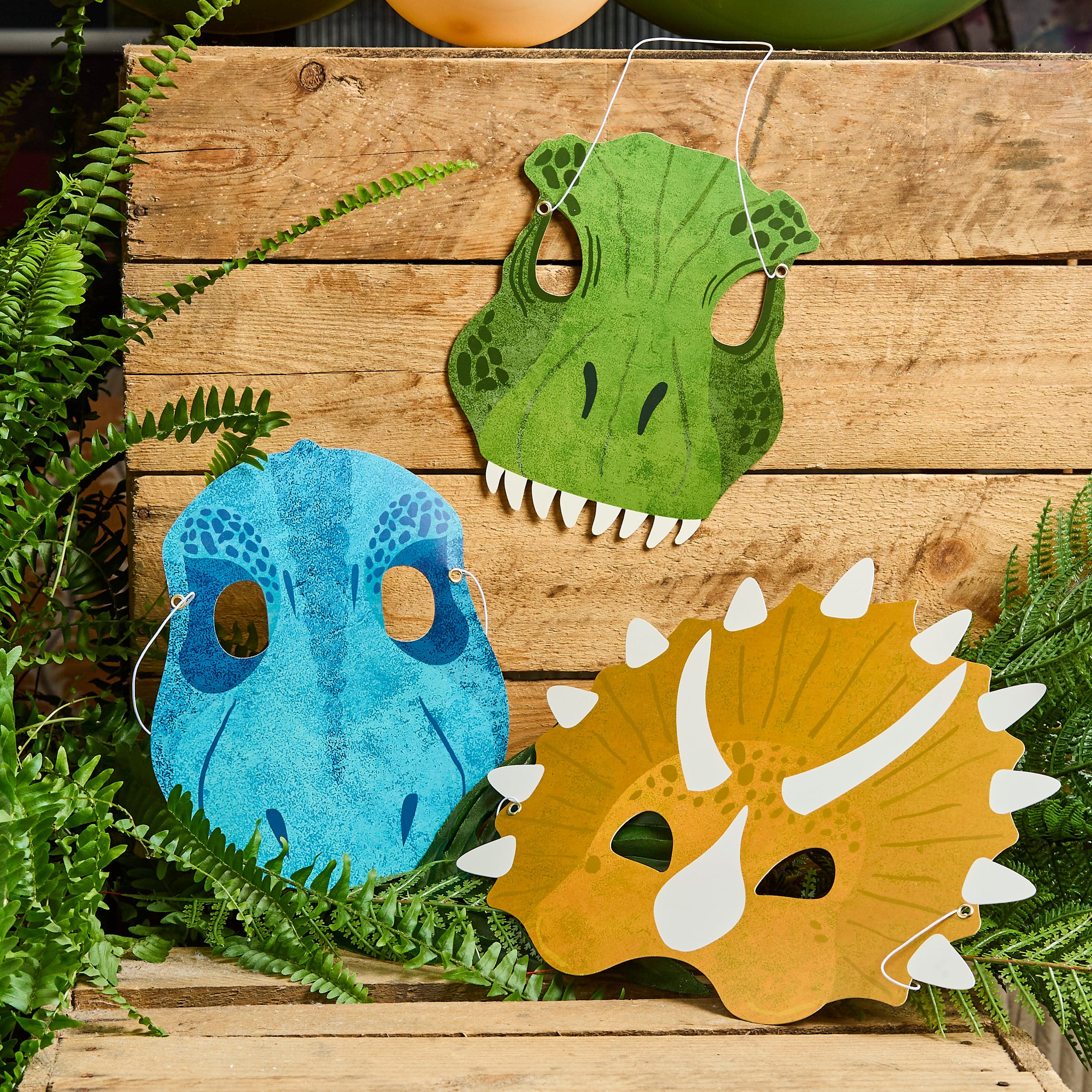 Dinosaur Party Masks - Pack of 6
