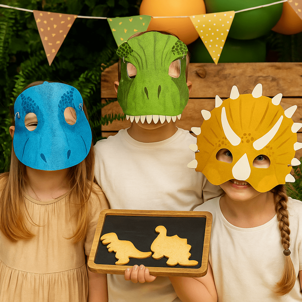 Dinosaur Party Masks - Pack of 6