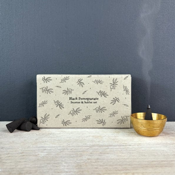 East of India Large Matchbox Cone Set - Black Pomegranate