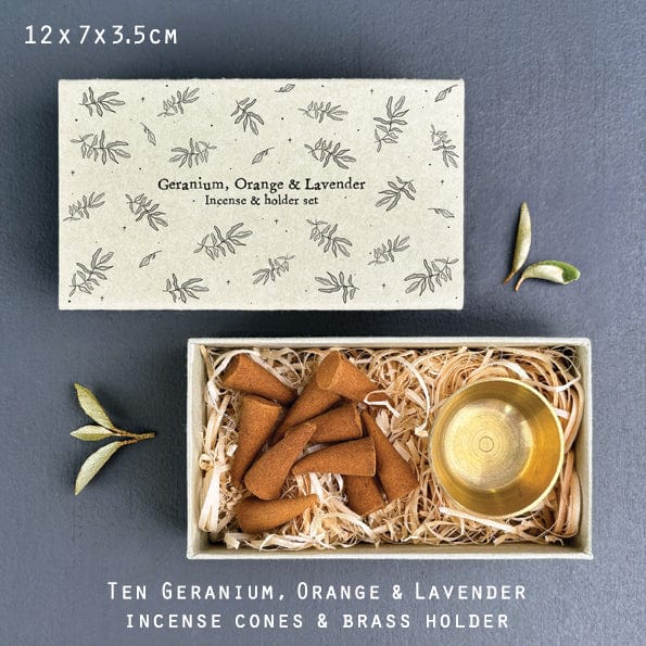 East of India Large Matchbox Cone Set - Geranium, Orange & Lavender