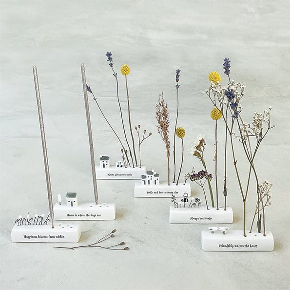 East of India Porcelain Stem Holder - Home Is Where The Hugs Are