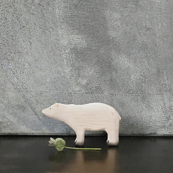 East of India - Small White Wooden Polar Bear
