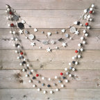 East of India White Stars Felt Garland