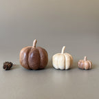 East of India White Wooden Pumpkin - Medium