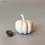 East of India White Wooden Pumpkin - Medium