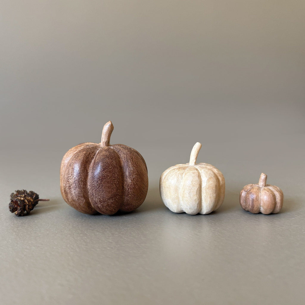 East of India Wooden Pumpkin - Large