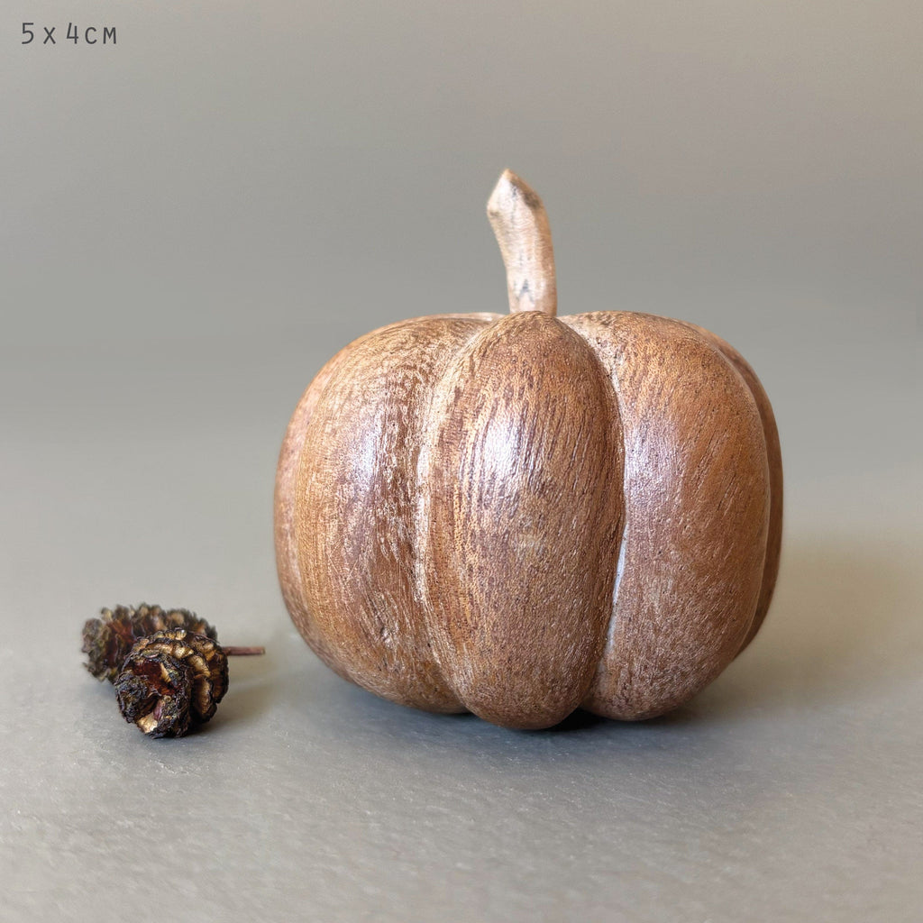 East of India Wooden Pumpkin - Large
