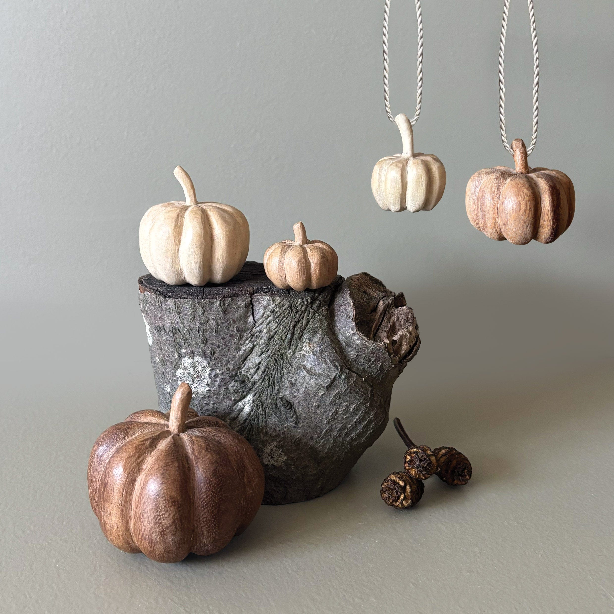 East of India Wooden Pumpkin - Small