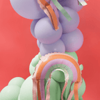 Fringed Pastel Rainbow Foil Balloons - Pack of 3