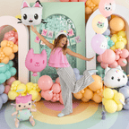 Gabby's Dollhouse Baby Box and Cat Foil Balloons