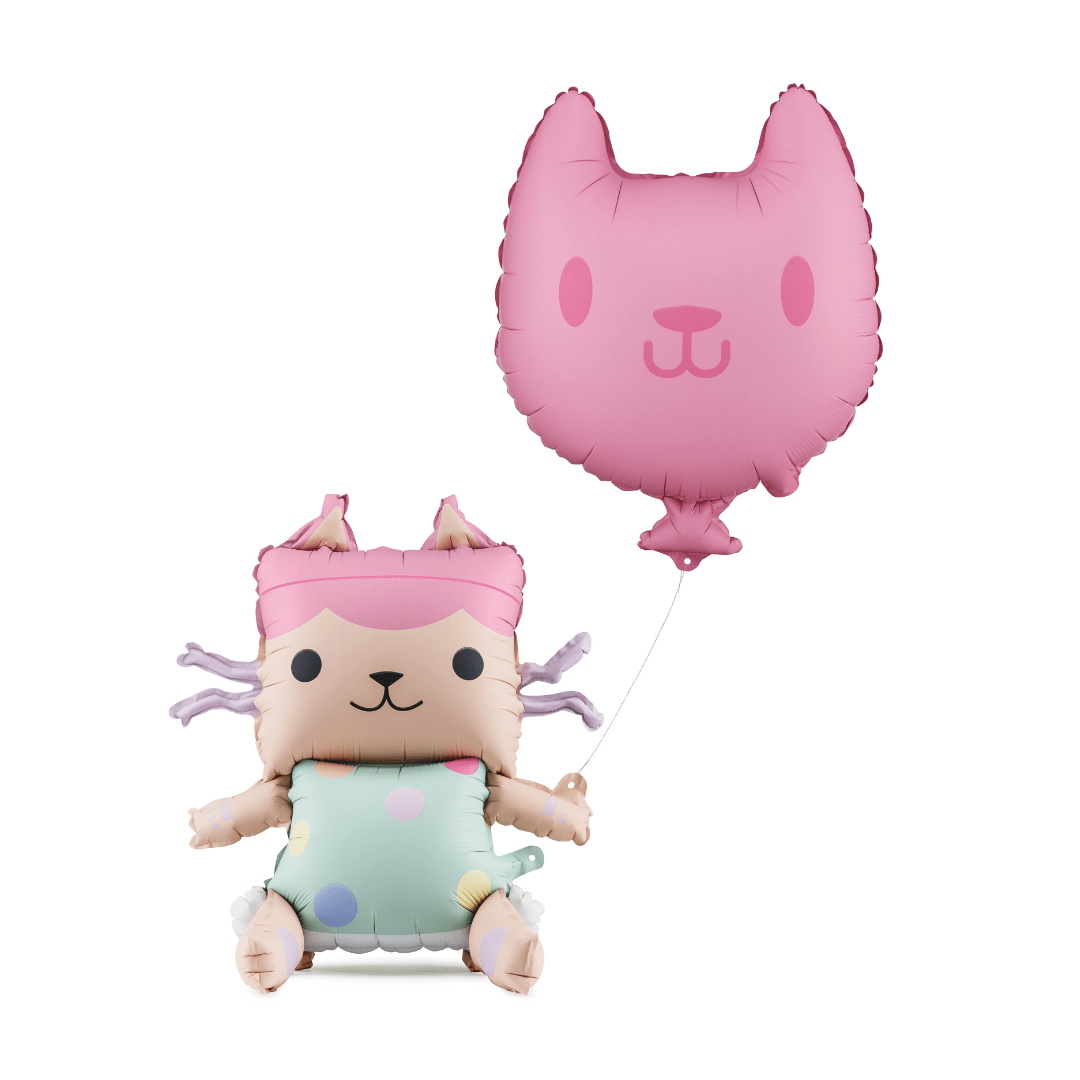 Gabby's Dollhouse Baby Box and Cat Foil Balloons