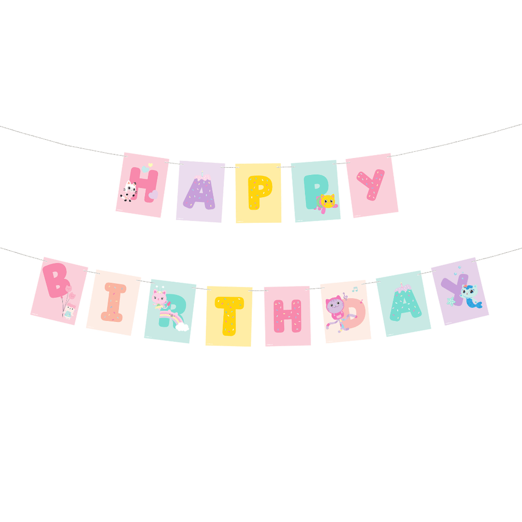 Gabby's Dollhouse Happy Birthday Banner - 3m